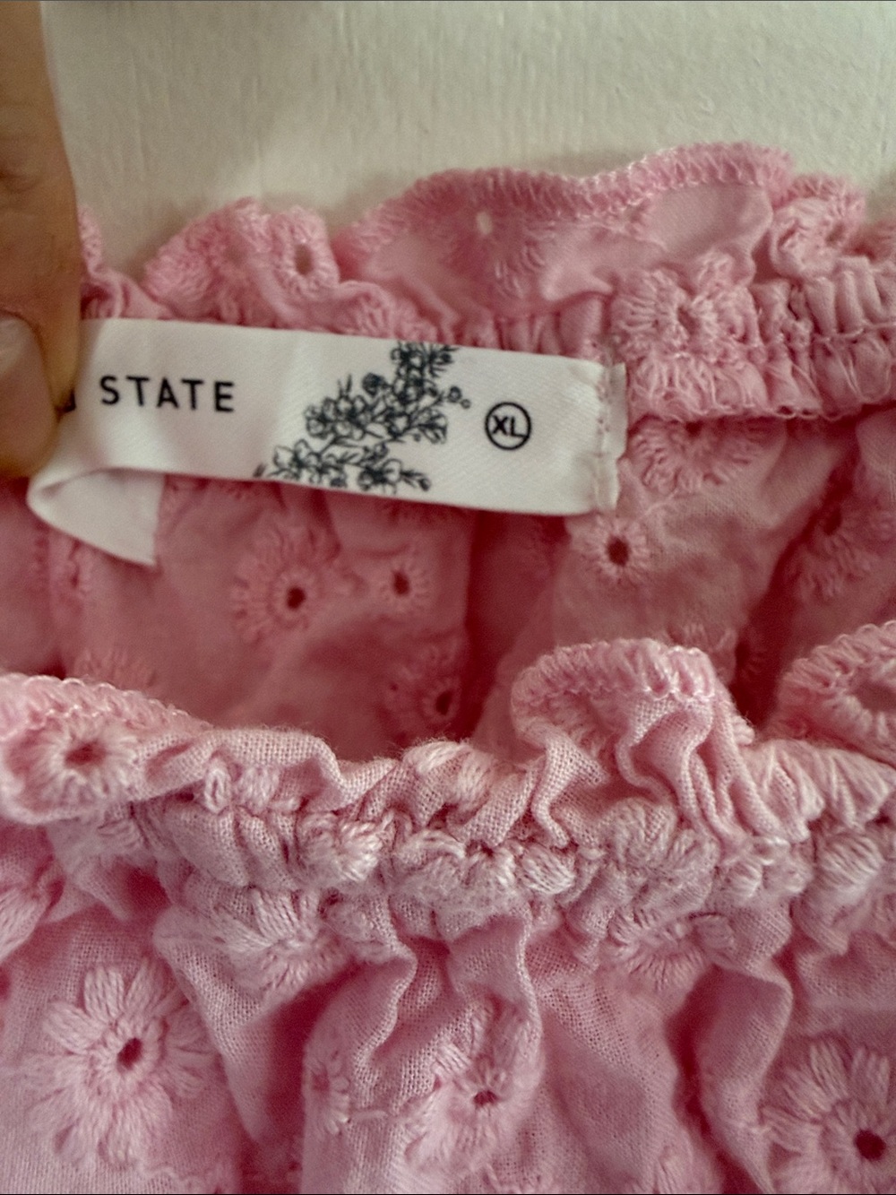 Altar'd State Pink Eyelet Ruffle Strap Dress - Picture 3 of 4